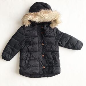 Old Navy black long hooded jacket play 2T